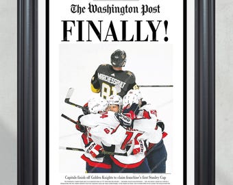 2018 Washington Capitals Stanley Cup Newspaper Front Page Print - 'FINALLY!