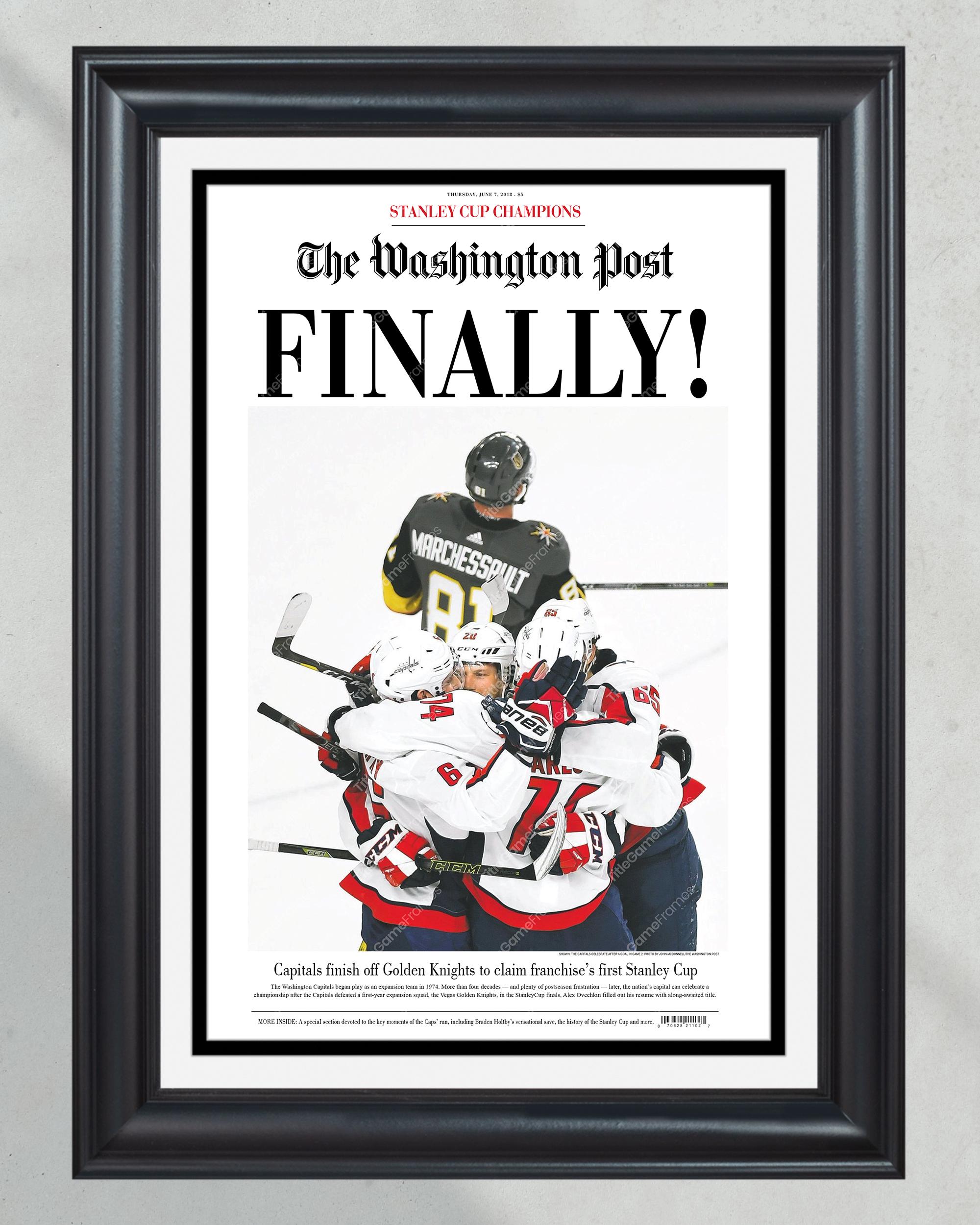 2018 Washington Capitals Stanley Cup Newspaper Front Page Print - 'FINALLY! PT61049