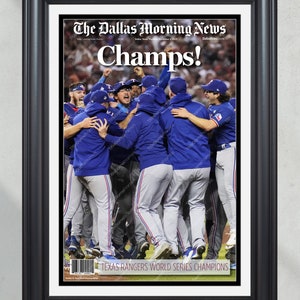 2023 Texas Rangers Meister: &#39;Champs!&#39; - Gerahmte Titelseite Zeitung