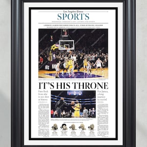2023 Lebron James Breaks NBA All Time Scoring Record Framed Newspaper Print