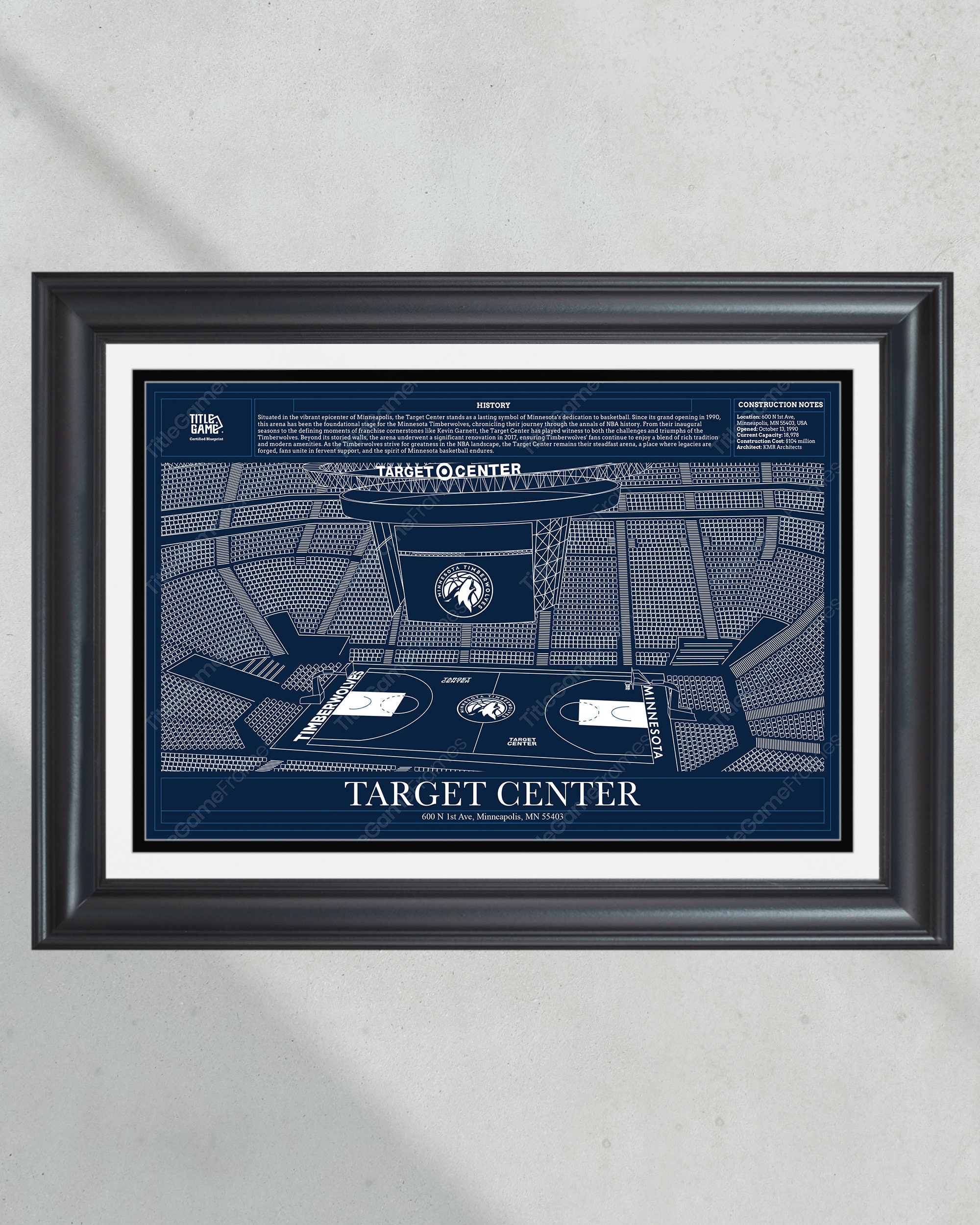 Minnesota Timberwolves Target Center NBA Basketball Stadium Blueprint PT60286