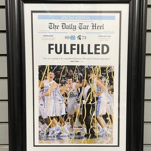 2009 North Carolina Tar Heels NCAA College Basketball Champions Framed Front Page Newspaper Print