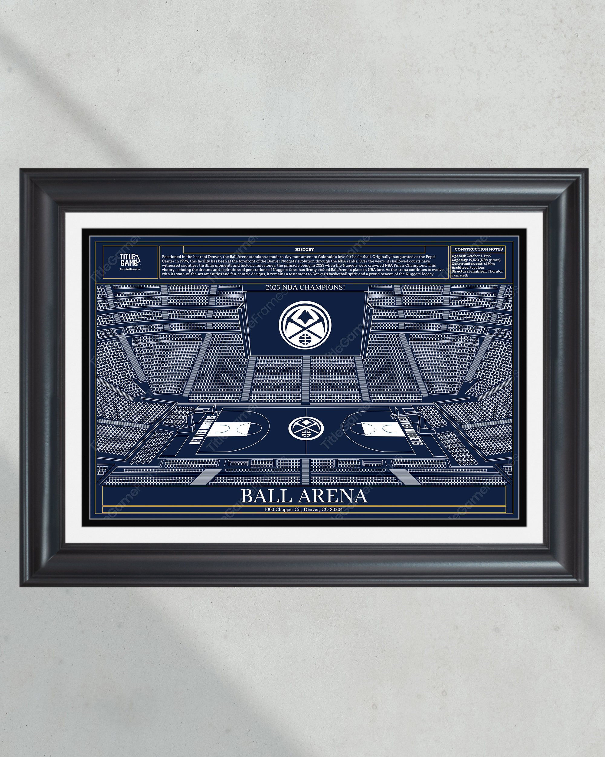 Denver Nuggets Ball Arena NBA Basketball Blueprint PT60213