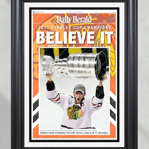 2013 Chicago Blackhawks Stanley Cup Champions Framed Newspaper Cover Print