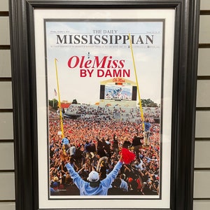 2014 Ole Miss Upsets Alabama Crimson Tide Framed Front Page Newspaper Print