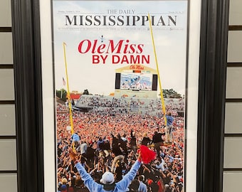 2014 Ole Miss Upsets Alabama Crimson Tide Framed Front Page Newspaper Print