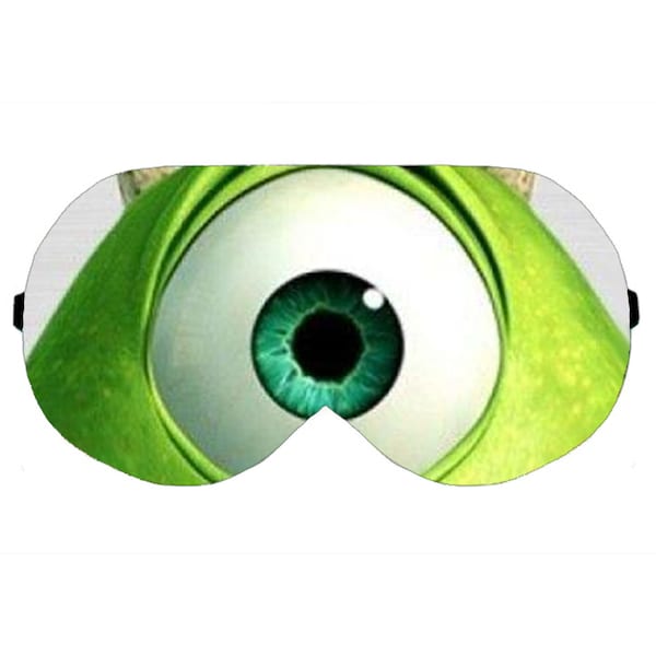 Michael Mike Wazowski Monster Inc Face Sleep Sleeping Mask Blindfold Eye Eyes Slumber Pillow Night Cover Sleepwear Masks Idea Gift Present