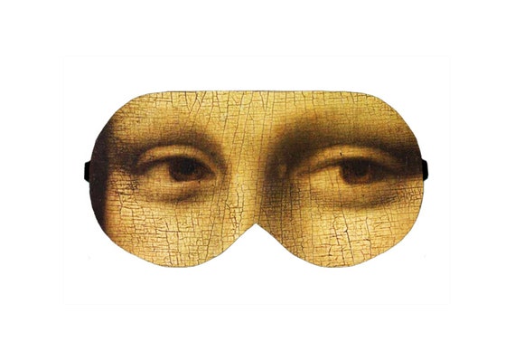 Mona Lisa face handmade blindfold blindfolds eye eyes aid sleep sleeping  mask masks cover pillow shade wear light block idea gift present