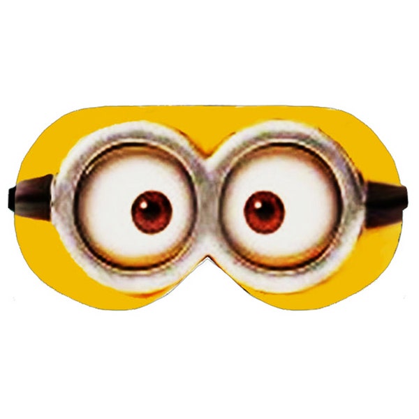 Minion face handmade blindfold blindfolds eye sleep sleeping mask masks cover pillow wear light block eyemask eyemasks eyeshade gift present