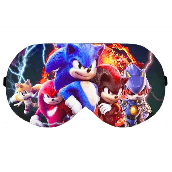 Super Sonic The Hedgehog, les yeux bandés, les yeux de sommeil, le masque de sommeil, les masques, la couverture du bloc lumineux, l'oreiller, le kit de vêtements de nuit, le cadeau pour les enfants