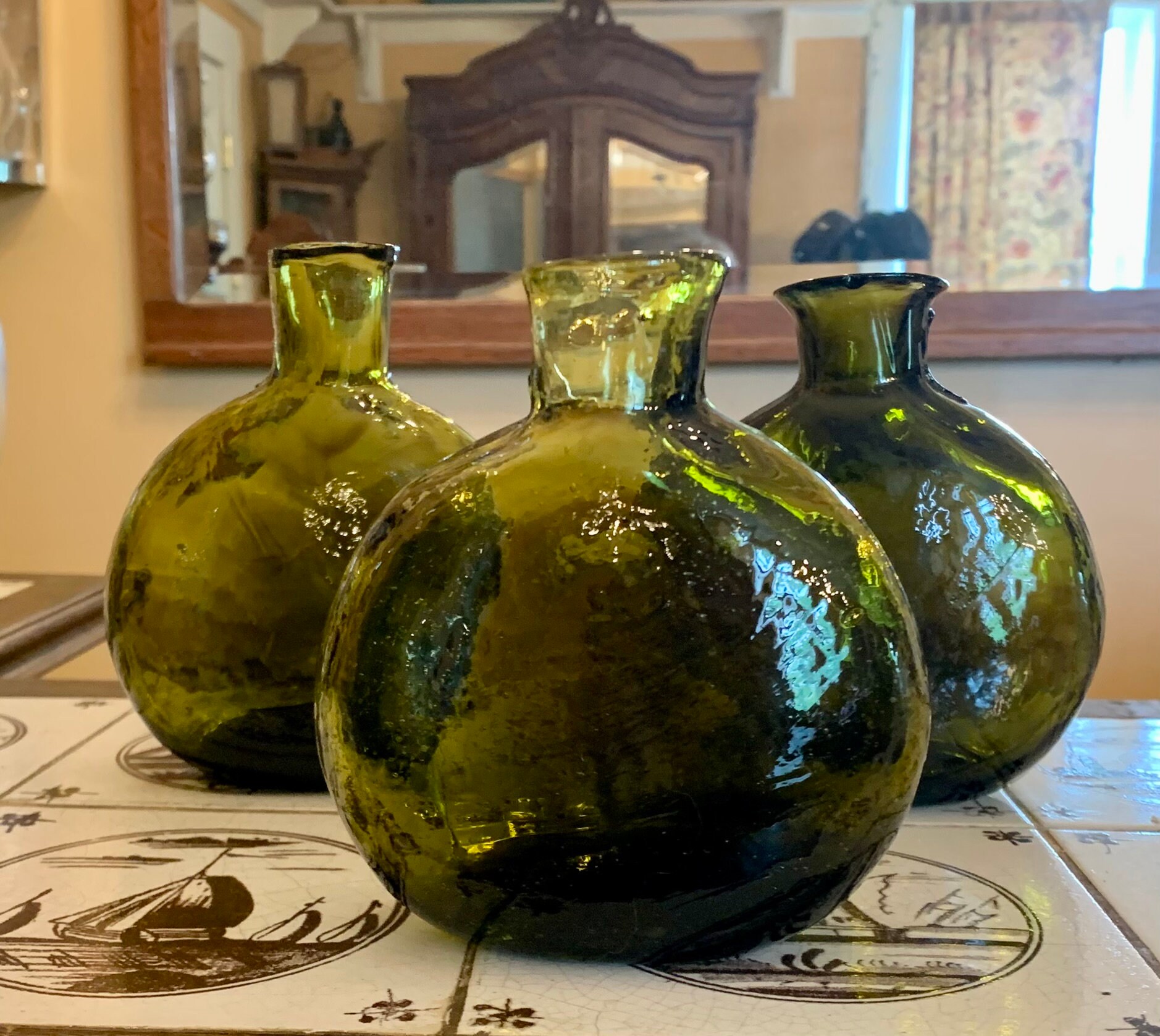 Handblown Flasks From Recycled Glass Etsy