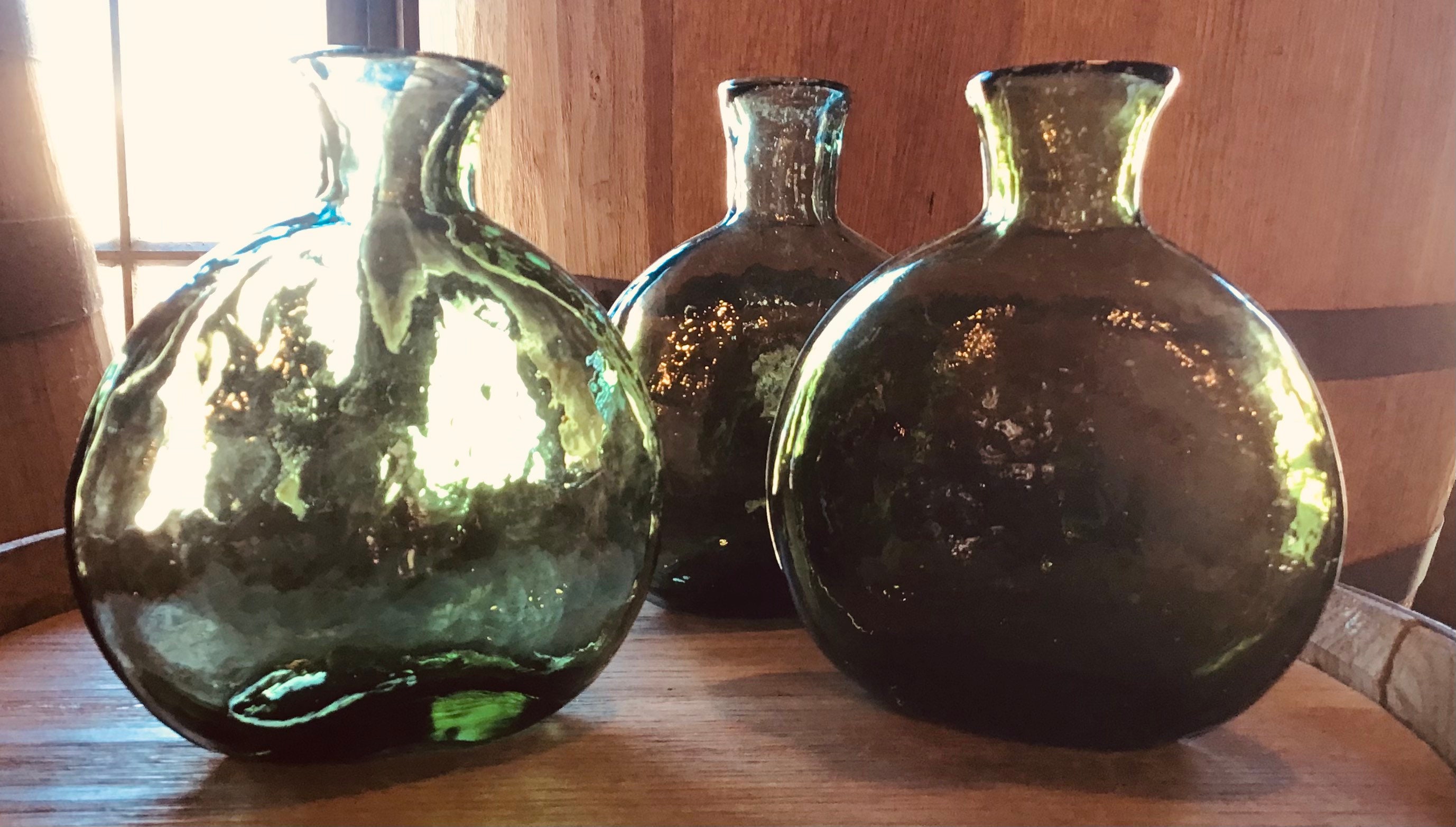 Handblown Flasks From Recycled Glass Etsy