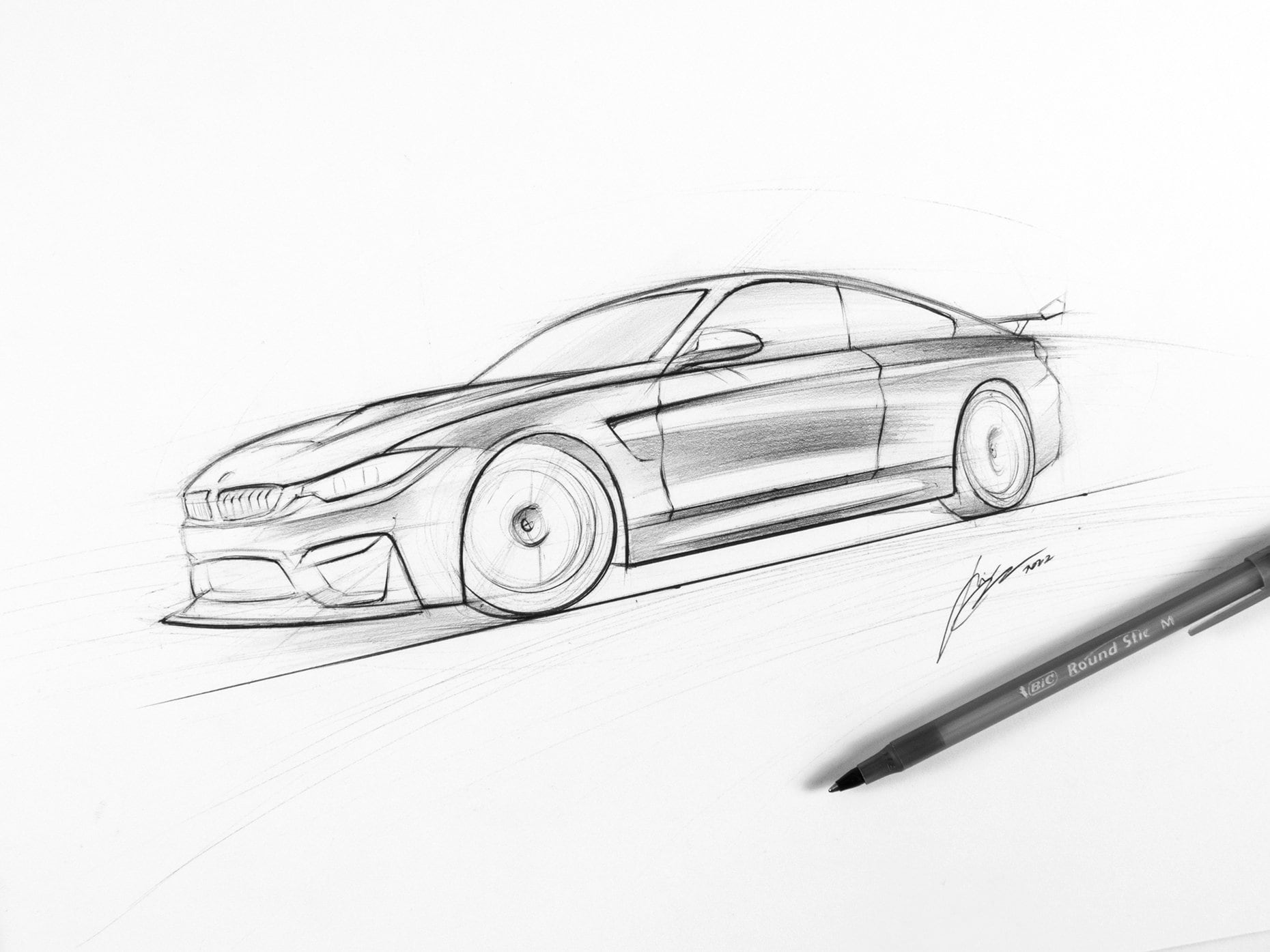 BMW M4 Sketch, Original Drawing, Framed Automotive Art, Handmade Signed  Artwork, Sports Car, Bimmer Mpower Mperformance, - Etsy