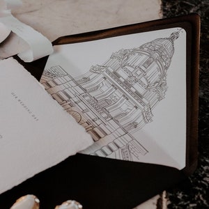 Digital Wedding Venue Illustration, wedding venue drawing, sketch, church, Manor House, line drawing, digital PDF venue, wedding stationery