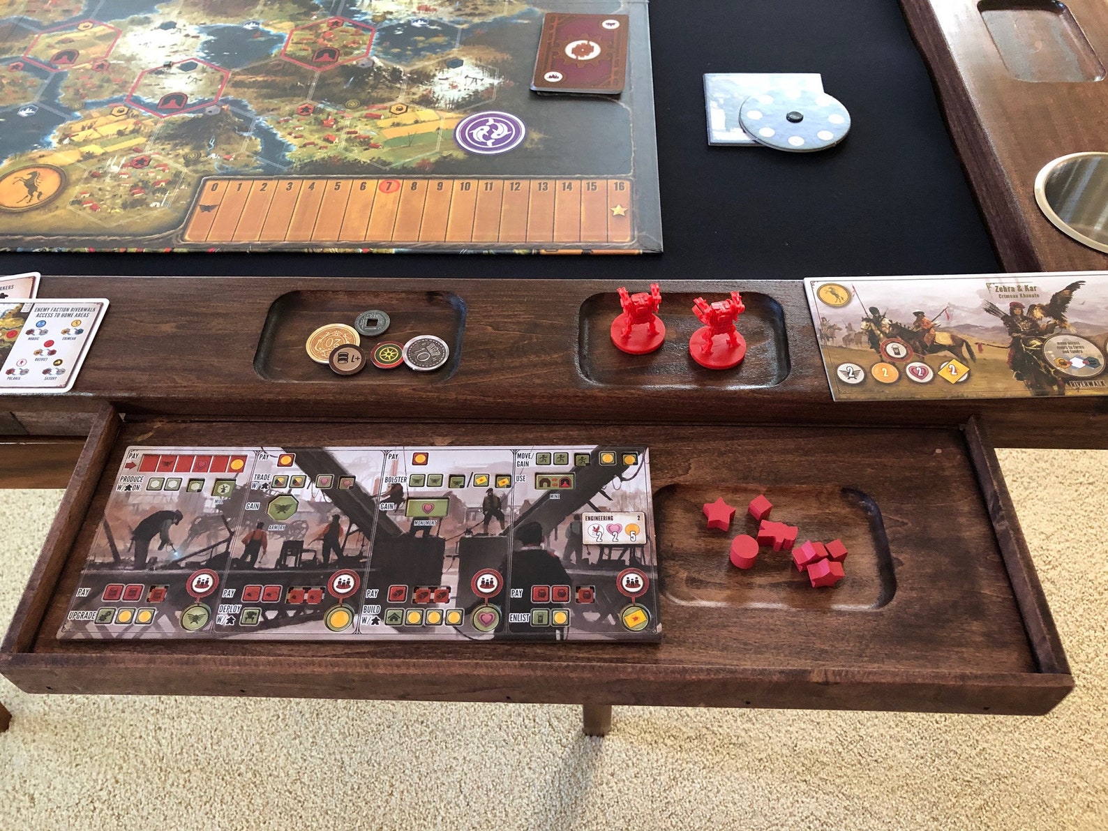 Board Game Table Topper With Added Shelves Etsy