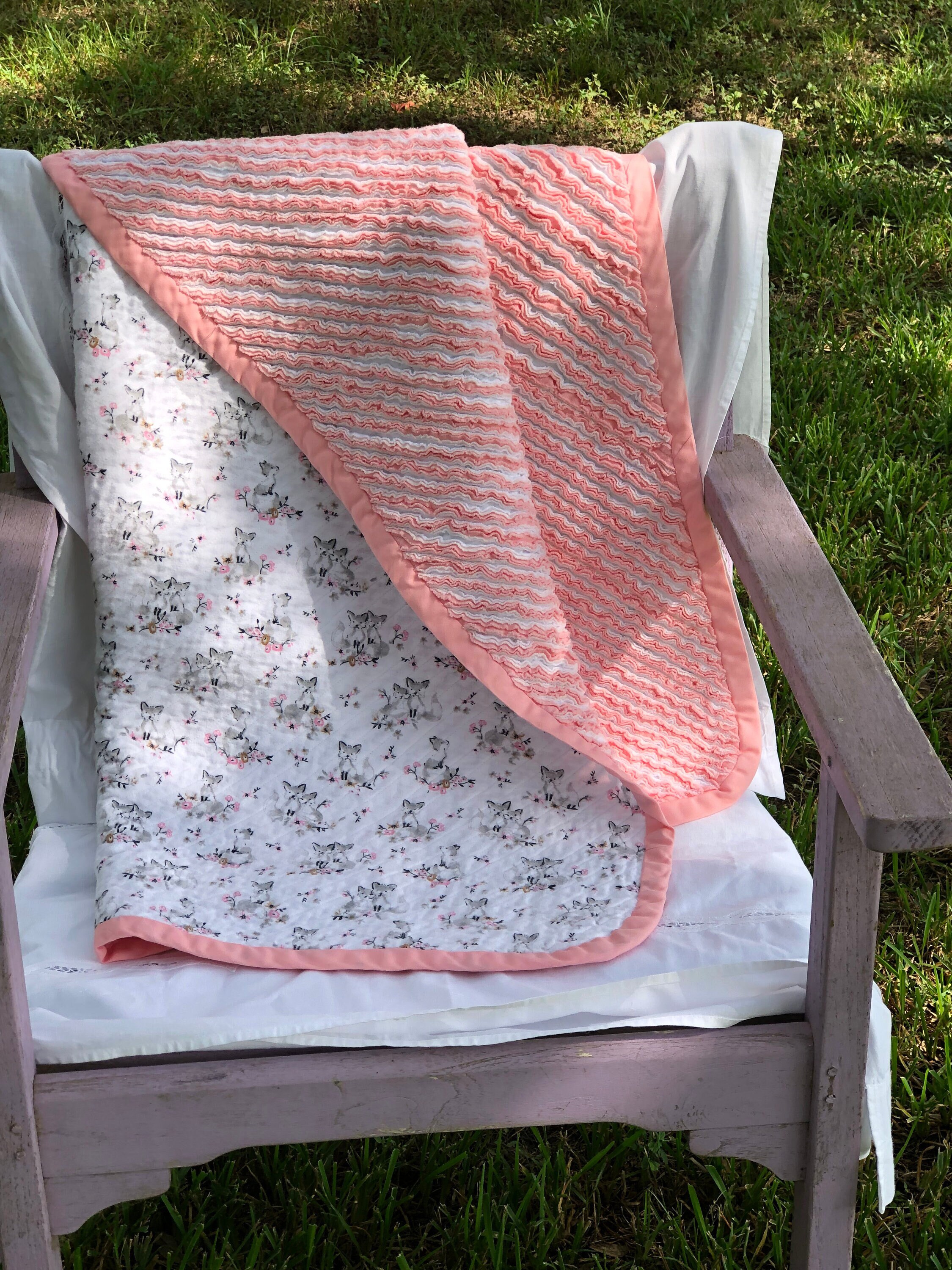 Baby Handmade Faux Chenille Quilt Cotton Flannel