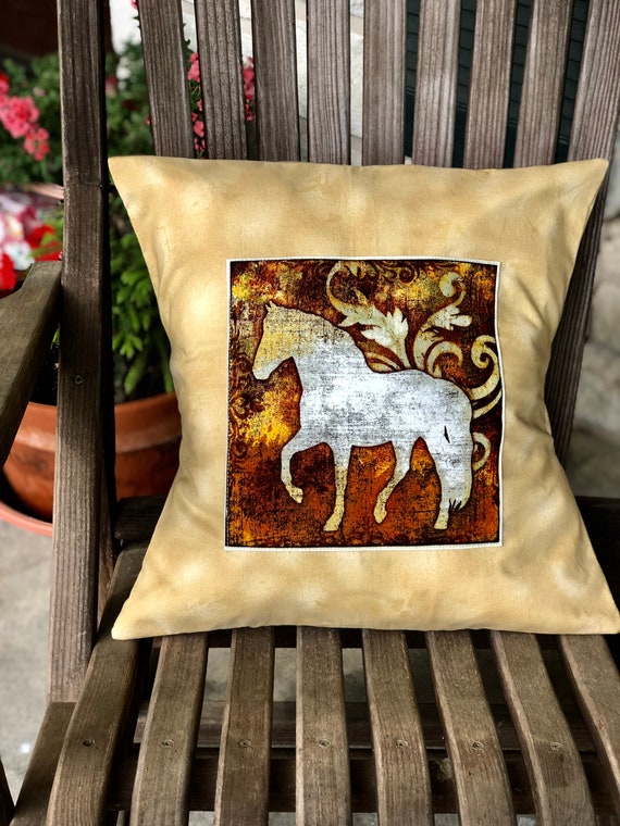 Decorative Pillow Cover Envelope Style Horse Theme Dan Morris Etsy