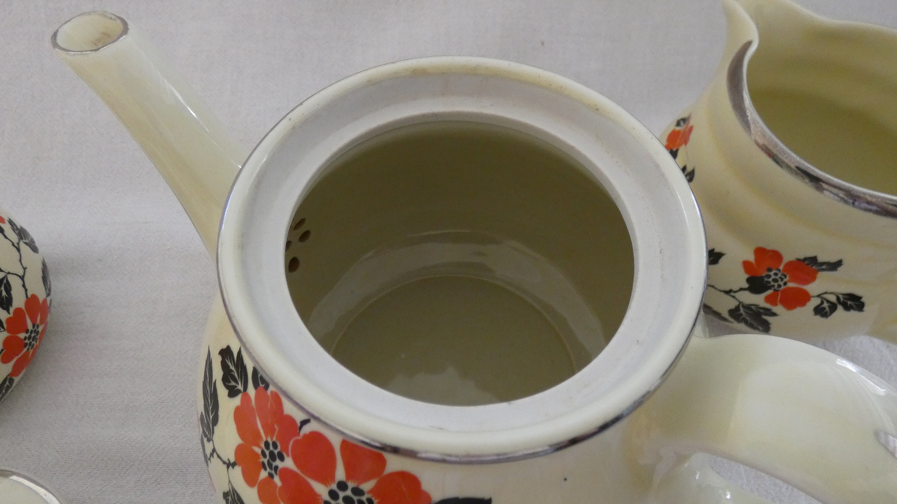Vintage Hall China Red Poppy Teapot Sugar Bowl and Creamer Etsy
