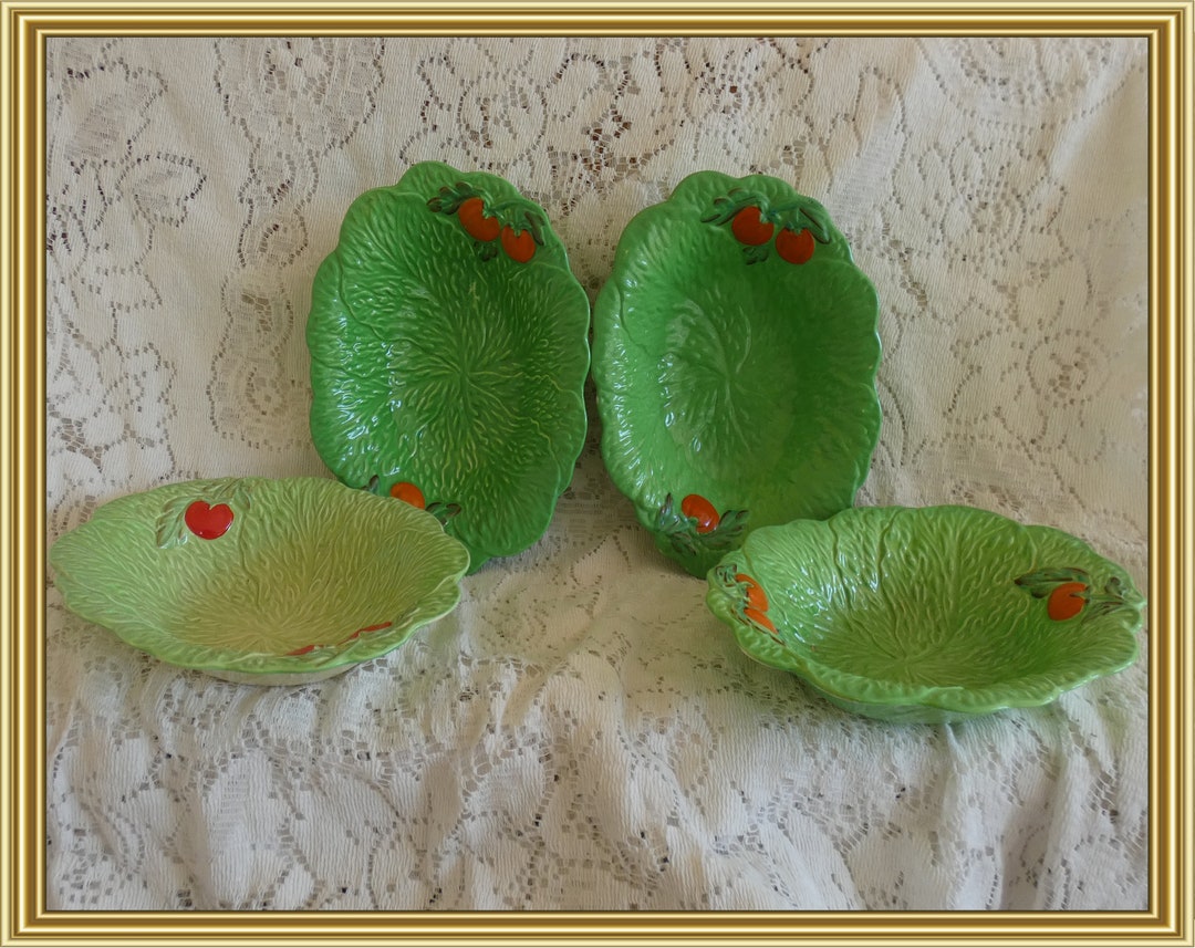Set of Four Beswick Ware lettuce and Tomato Pattern Large Salad Bowls/small Serving Bowls Etsy