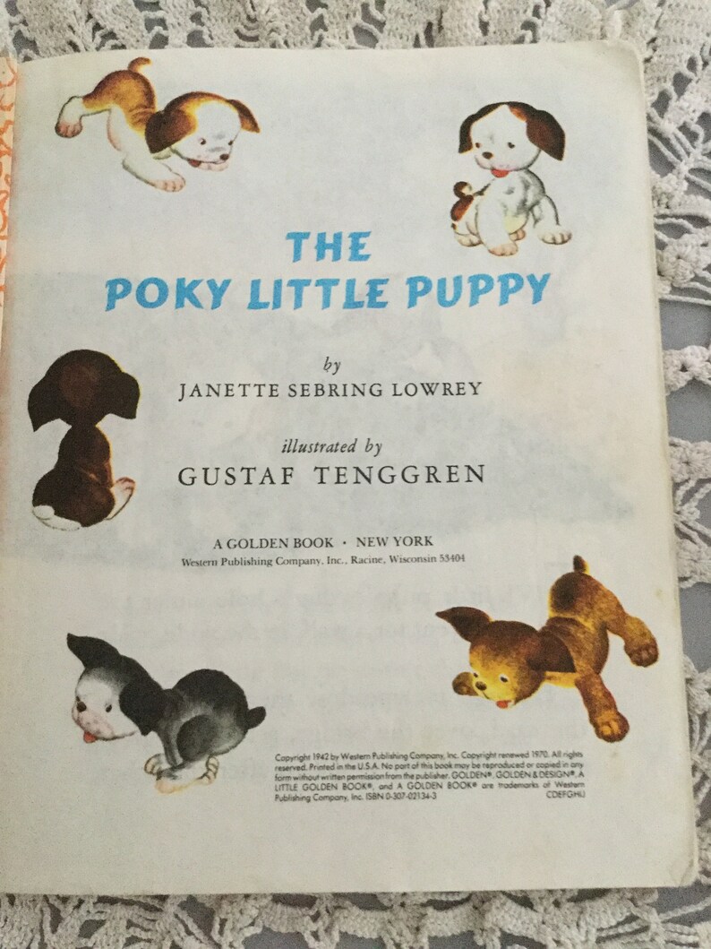 Vintage A Little Golden Bookthe Poky Little Puppy by Etsy