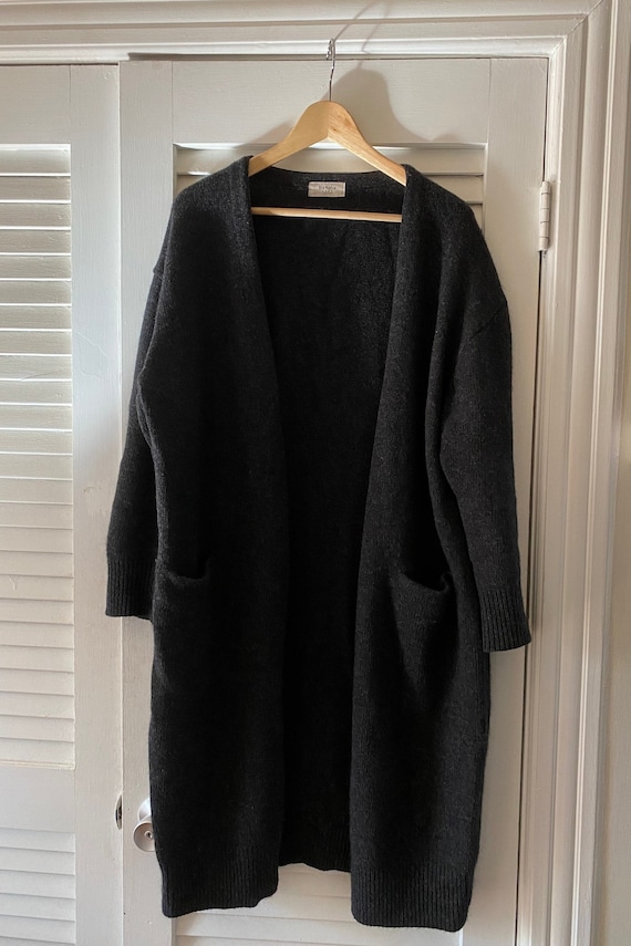Charcoal gray wool sweater coat, medium
