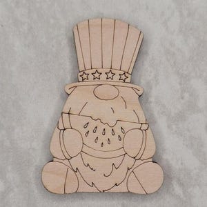 Gnome-Watermelon-Summer-Multiple Size-Unfinished Laser Wood Cutout