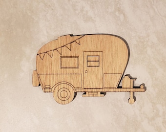 Camper-Camping-Multiple Size-Unfinished Laser Wood Cutout