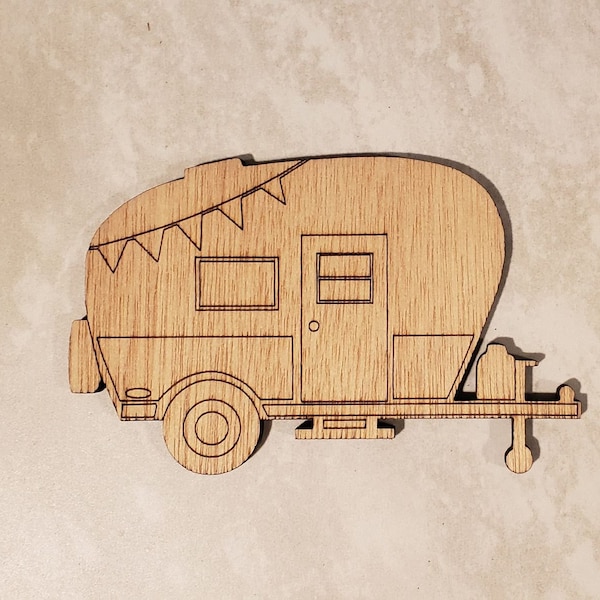 Camper-Camping-Multiple Size-Unfinished Laser Wood Cutout