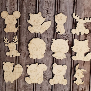 Woodland Animals-Nursery-Multiple Size-Unfinished Laser Wood Cutout
