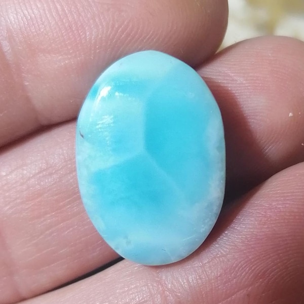 Pierre naturelle forme cabochon oval bleue ocean Larimar Naturalprana