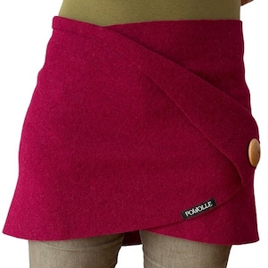 Powolle Cacheur Wickelrock Walkwolle Walkloden Wrap Skirt Boiled Wool Beere