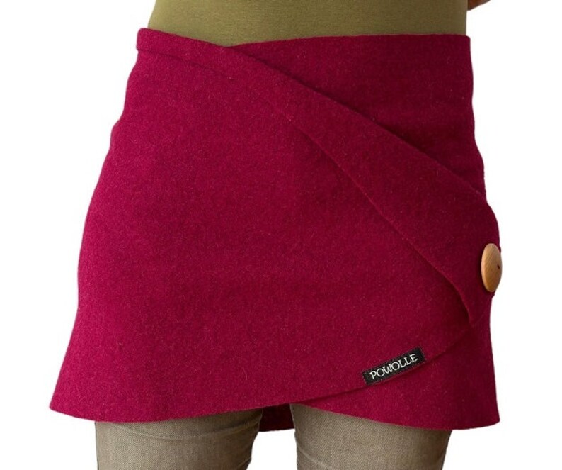 Powolle Cacheur Wickelrock Walkwolle Walkloden Wrap Skirt Boiled Wool Beere