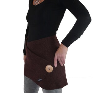 Powolle Cacheur Wickelrock Walkwolle Walkloden Wrap Skirt Boiled Wool Braun