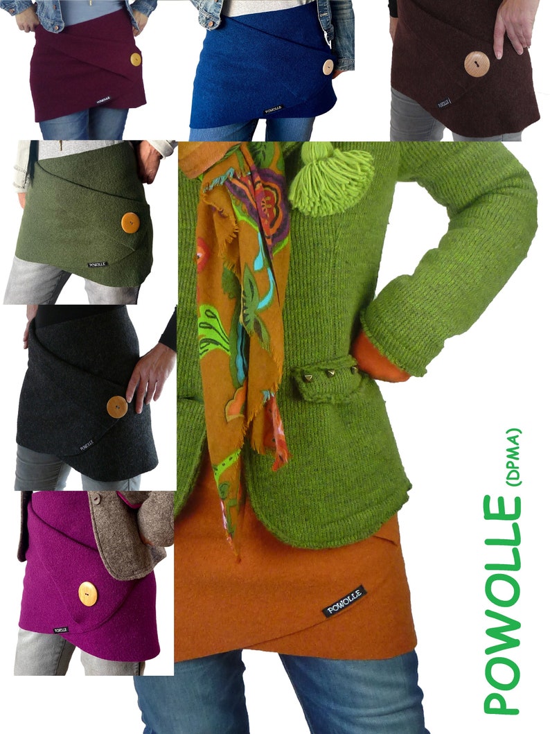 Powolle Cacheur Wickelrock Walkwolle Walkloden Wrap Skirt Boiled Wool Bild 1