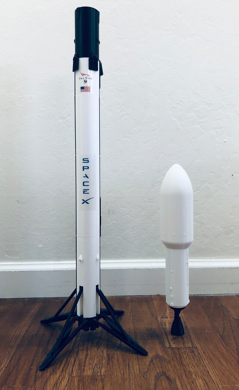 3D Printed SpaceX Falcon 9 Block 5 Rocket Model 187 Scale Etsy