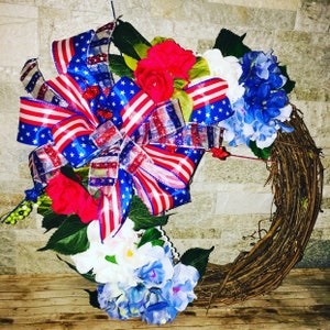 4th of July wreath, flag wreath, Fourth of July wreath, American flag decor, Patriotic wreath, 4th of July, July 4th wreath, Memorial Day