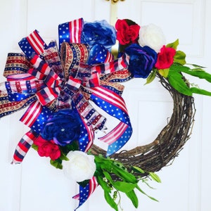 4th of July wreath, flag wreath, Fourth of July wreath, American flag decor, Patriotic wreath, 4th of July, July 4th wreath, Memorial Day