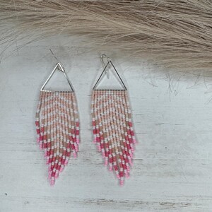 Large Pink Ombre Earrings
