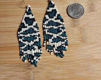 Ivory&Seaglass Snakeskin Earrings