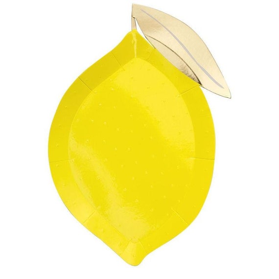 LEMON SHAPED PLATES - Lemon Party- Lemonade Party - Fruit Party Supplies - Lemon Party Decor - Tutti Frutti Party Il_570xn