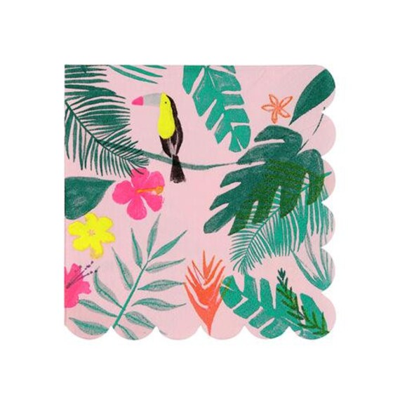 PINK TROPICAL NAPKINS - 20 Napkins Per Pack - Tropical Party - Jungle Party Il_570xn