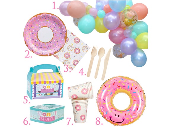 Donut Birthday Party Donut Grow Up Party Donut Party in a Box Donut Tableware and Balloons Il_570xn