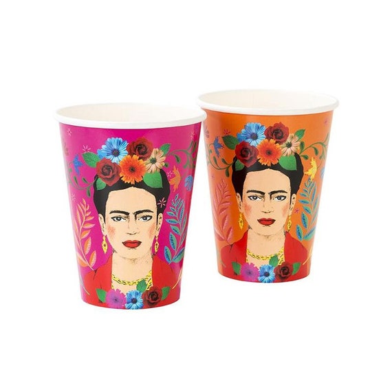Fiesta Party Cups 12 per Pack Boho Fiesta Frida Kahlo Party Frida Kahlo Paper Cups Mexican Fiesta Party Supplies Cinco de Mayo Party Il_570xn