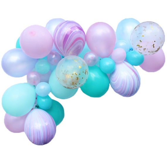 Balloon Garland Kit for a Unicorn or Mermaid Party makes a 6 Feet Long Garland birthday party mint purple pink blue gold balloons Il_570xn