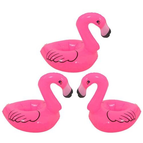 INFLATABLE FLAMINGO COASTERS - 6 per Pack - Flamingo Party - Tropical Party - Pool Party - Luau Party Il_570xn