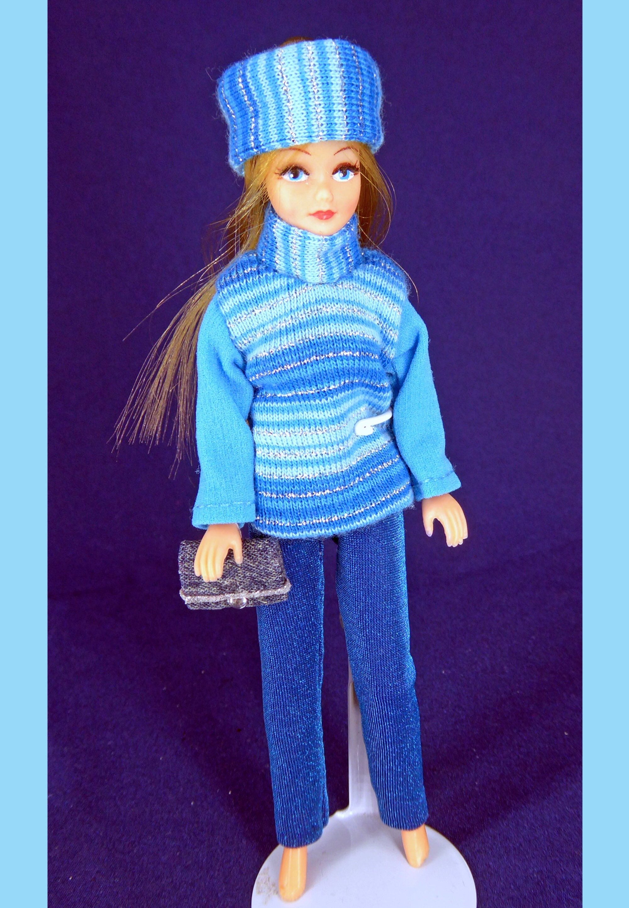PDF Vintage Sindy Barbie Daisy Doll Clothes Knitting Pattern Marriner 1665  Pippa Dawn Pullip Blythe 1970s Halter Flares Shawl Dress 