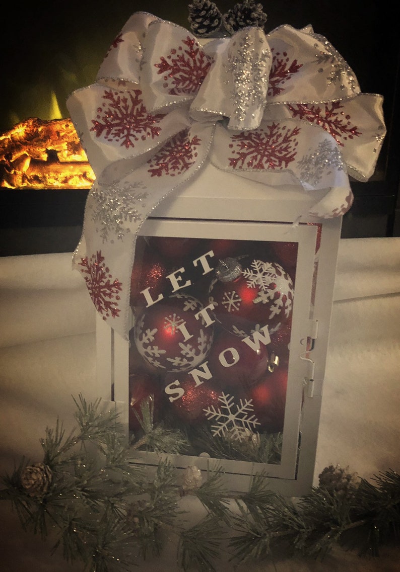 Christmas Lantern Tabletop Decor Ornament Lantern Let It Etsy