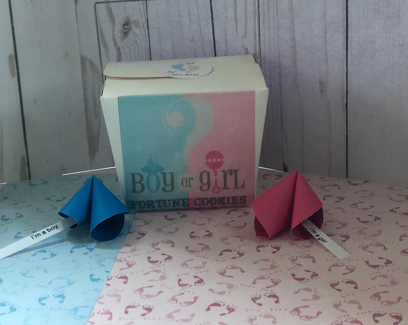 baby shower Gender reveal fortune cookie baby announcement paper cookie gender reveal roulette