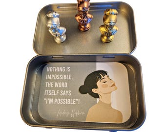 AUDREY HEPBURN Hinge Heads – Hinge Magnet Set of 3, Fun Resin Miniatures