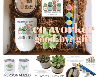 Coworker Leaving Box | Coworker Gift Box, Succulent Gift, Personalized Tumbler Gift Box, Going Away Gift, Assistant Gift, Coworker Good bye